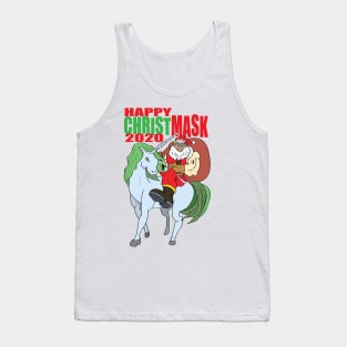 Muscle Santa Blue Riding Unicorn Tank Top